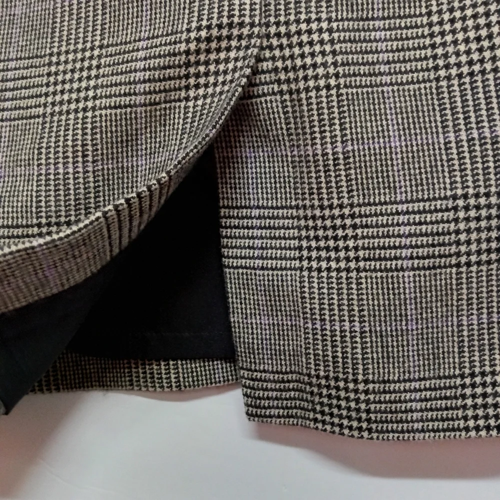 Ralph Lauren Collection Purple Label Glen Plaid Long Pencil Skirt Size 10